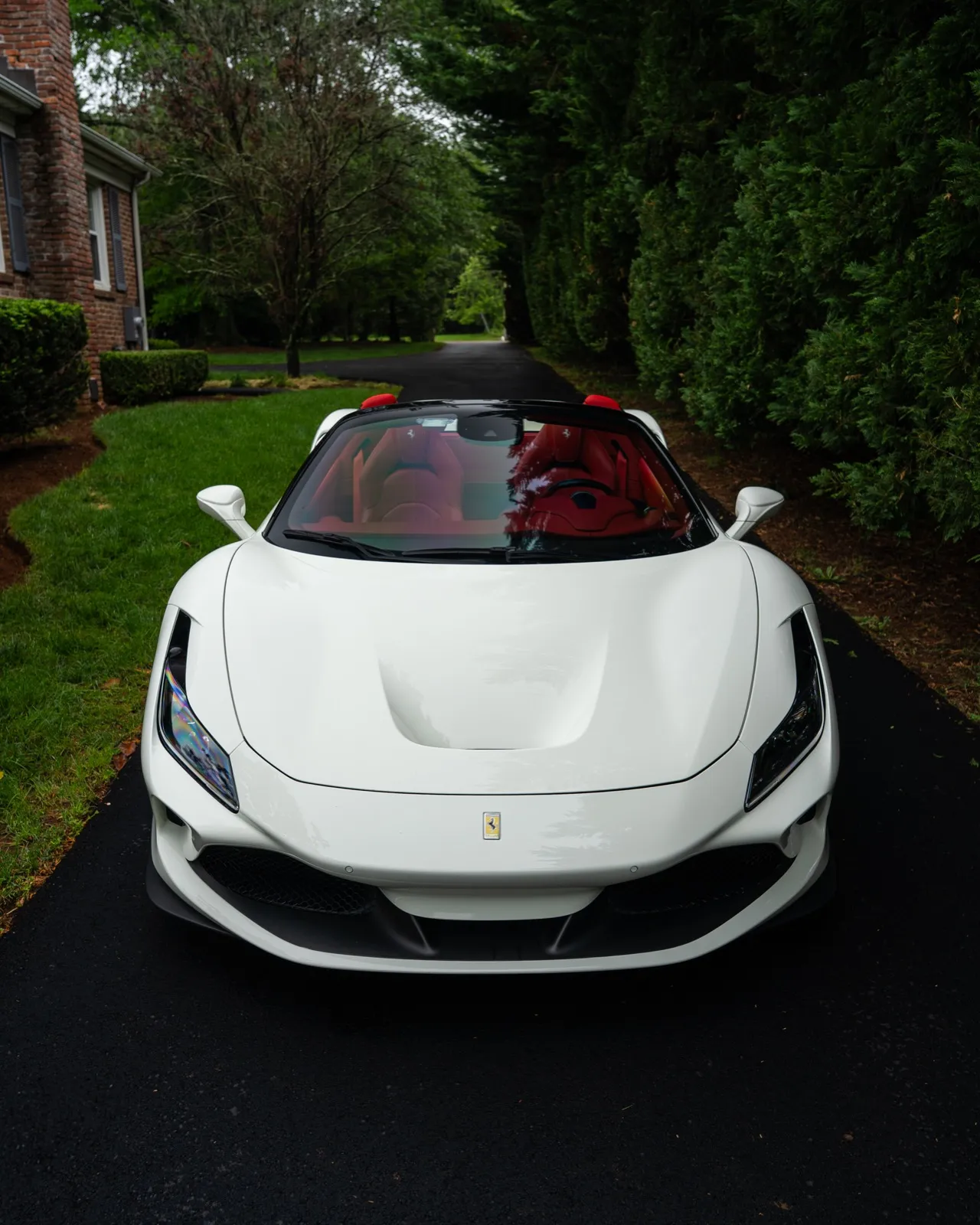 White Ferrari F8 Spider front view — Precision Detailing